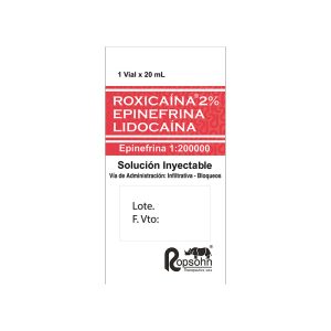ROXICAINA 2% EPINEFRINA 1200 UI 20 ML