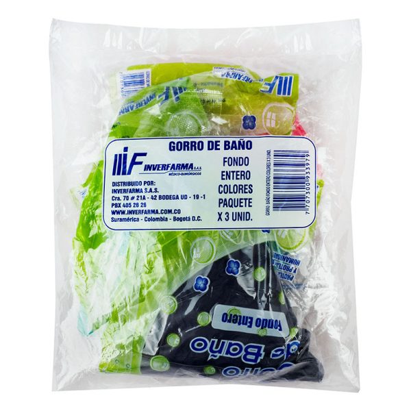 GORRO BANO COL.SURTIDOS.3 UND INVERFARMA
