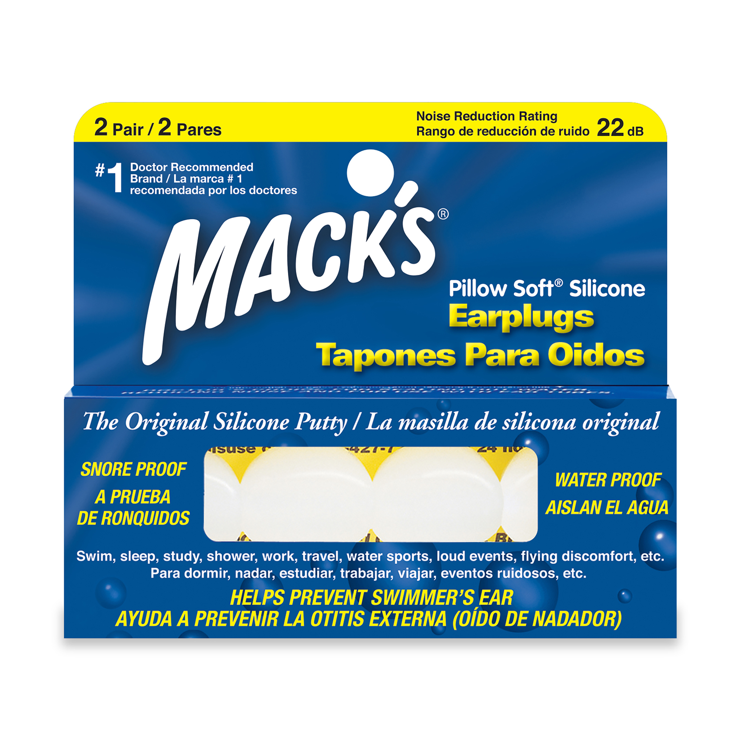 TAPONES PARA OIDO SILICO.TRANSPA.2 PARES