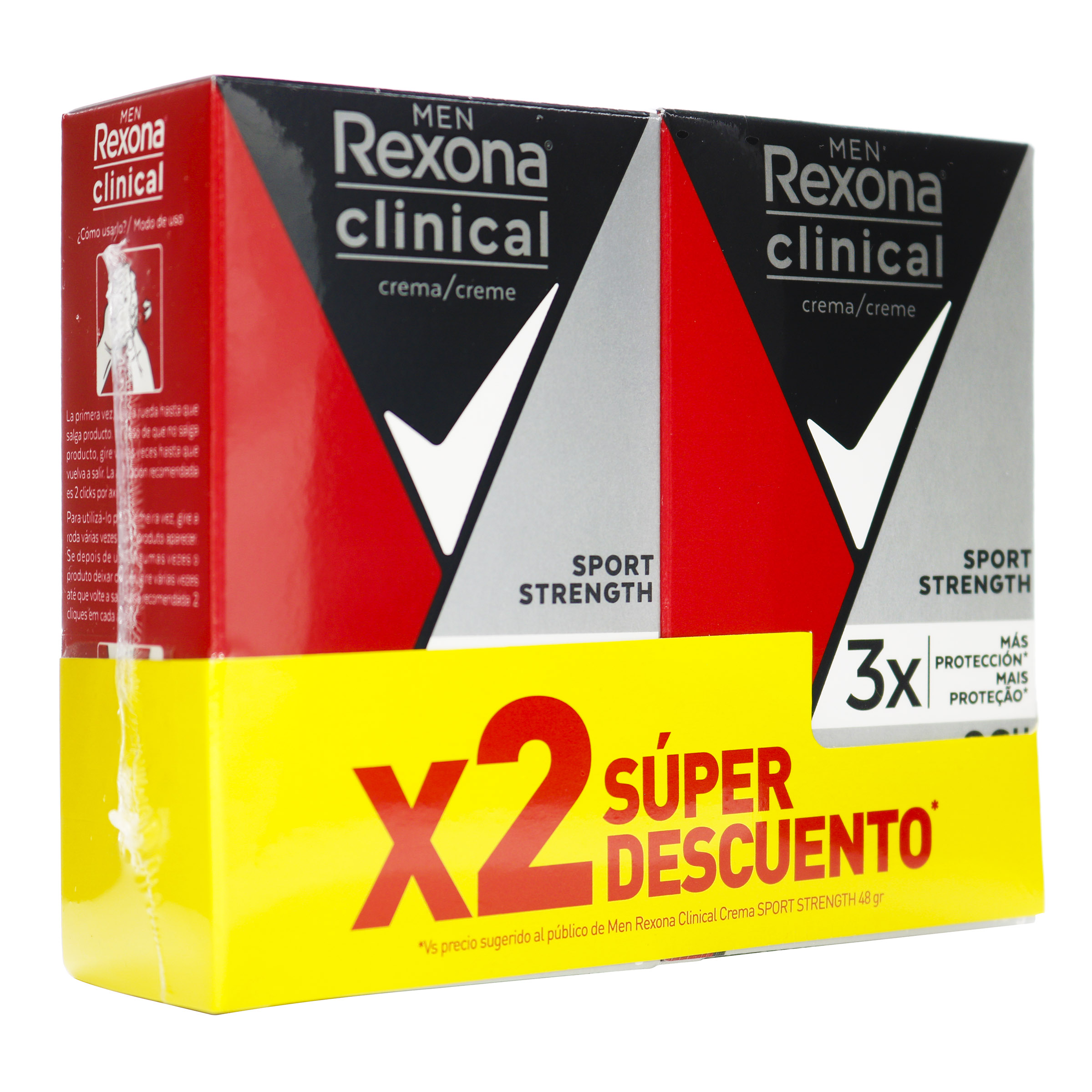 2 DTE.REXONA CLINICAL SPORT CRE.48GR S.O