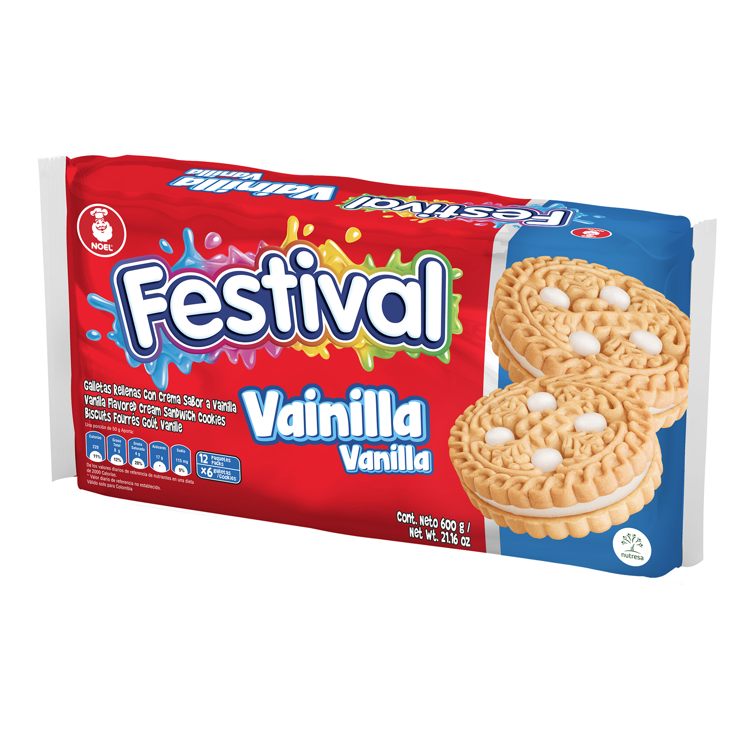 GALLETAS FESTIVAL VAINILLA 12 PAQ.6 UND