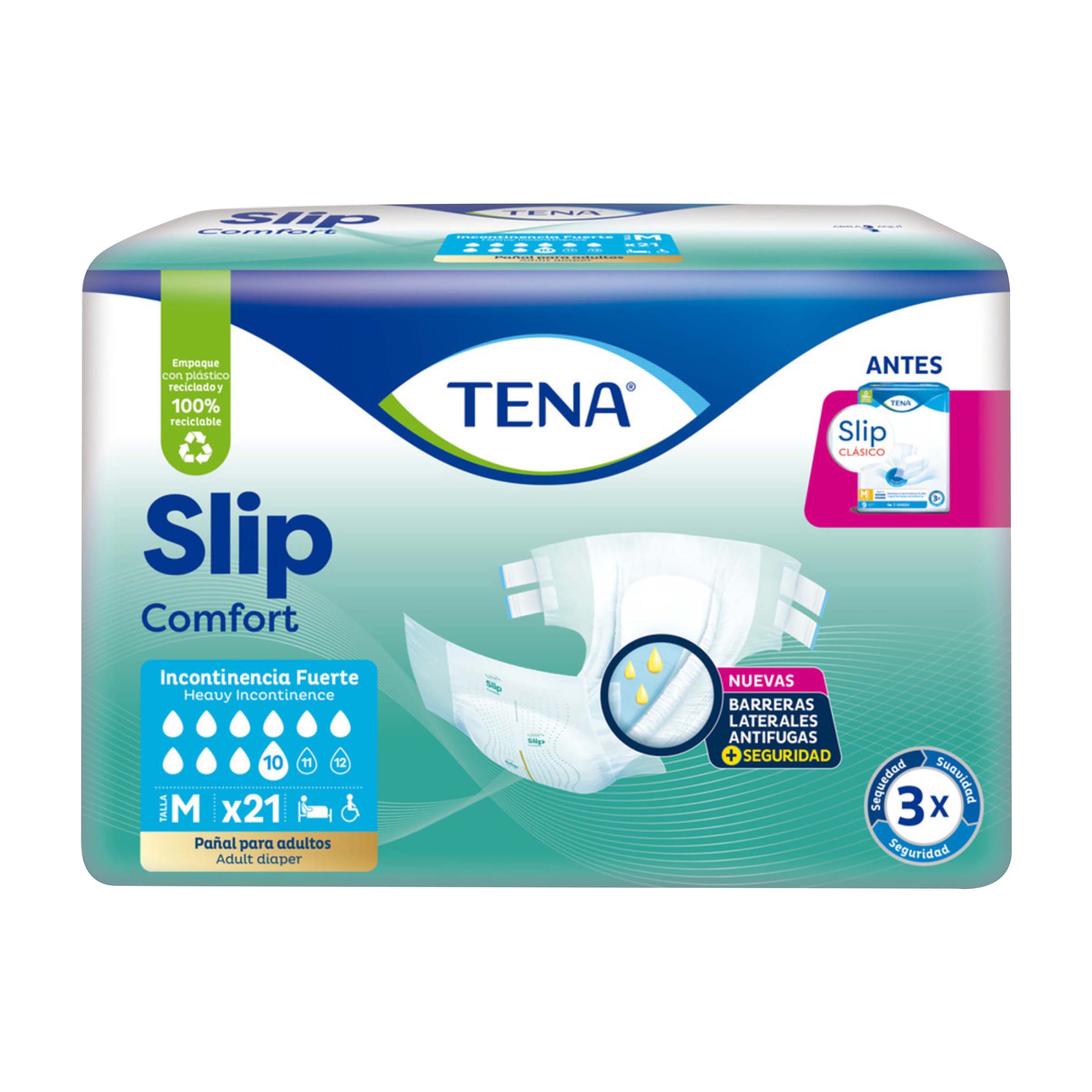 PAN.TENA SLIP CLASICO MED 21 UND