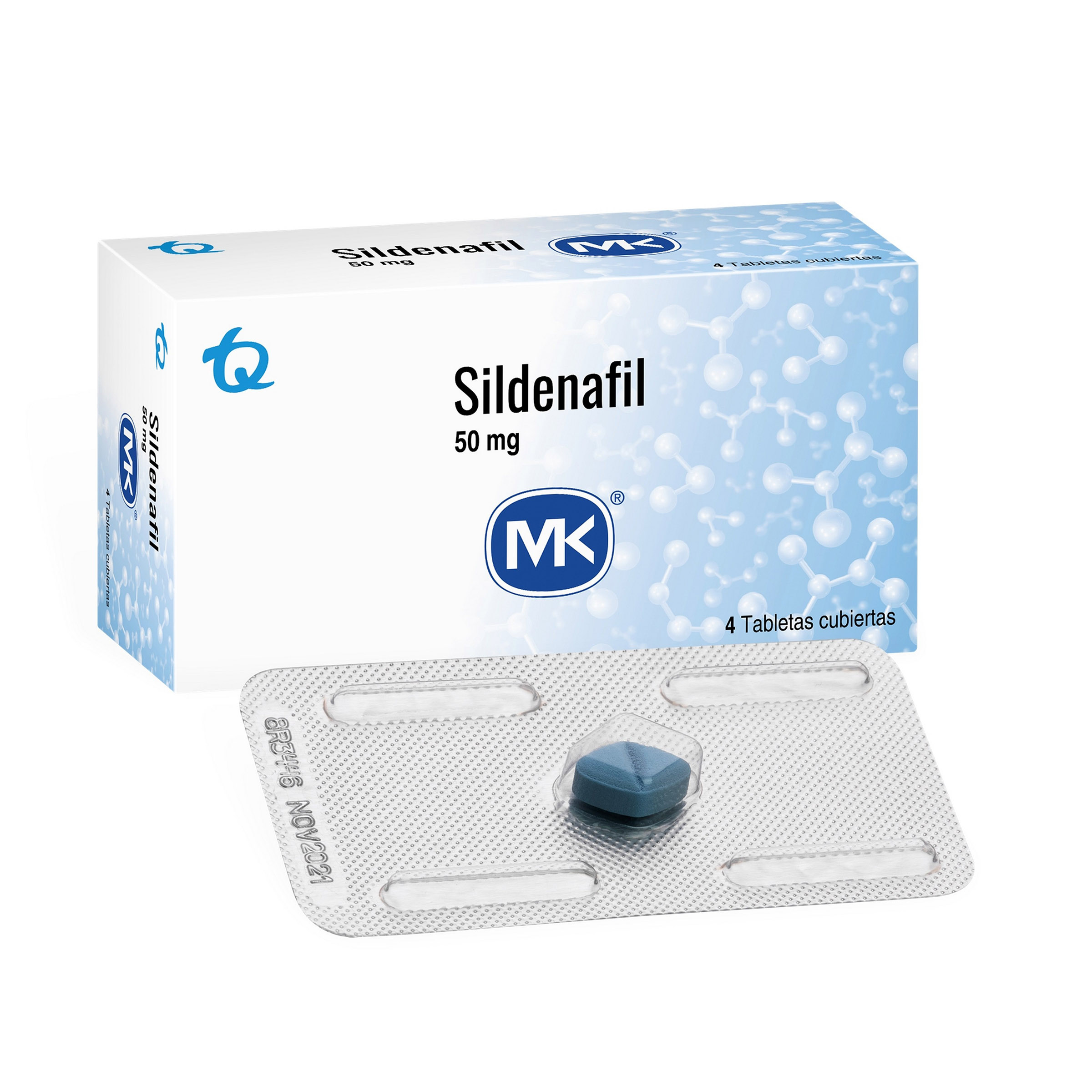 SILDENAFIL 50 MG 4 TABLETAS MK