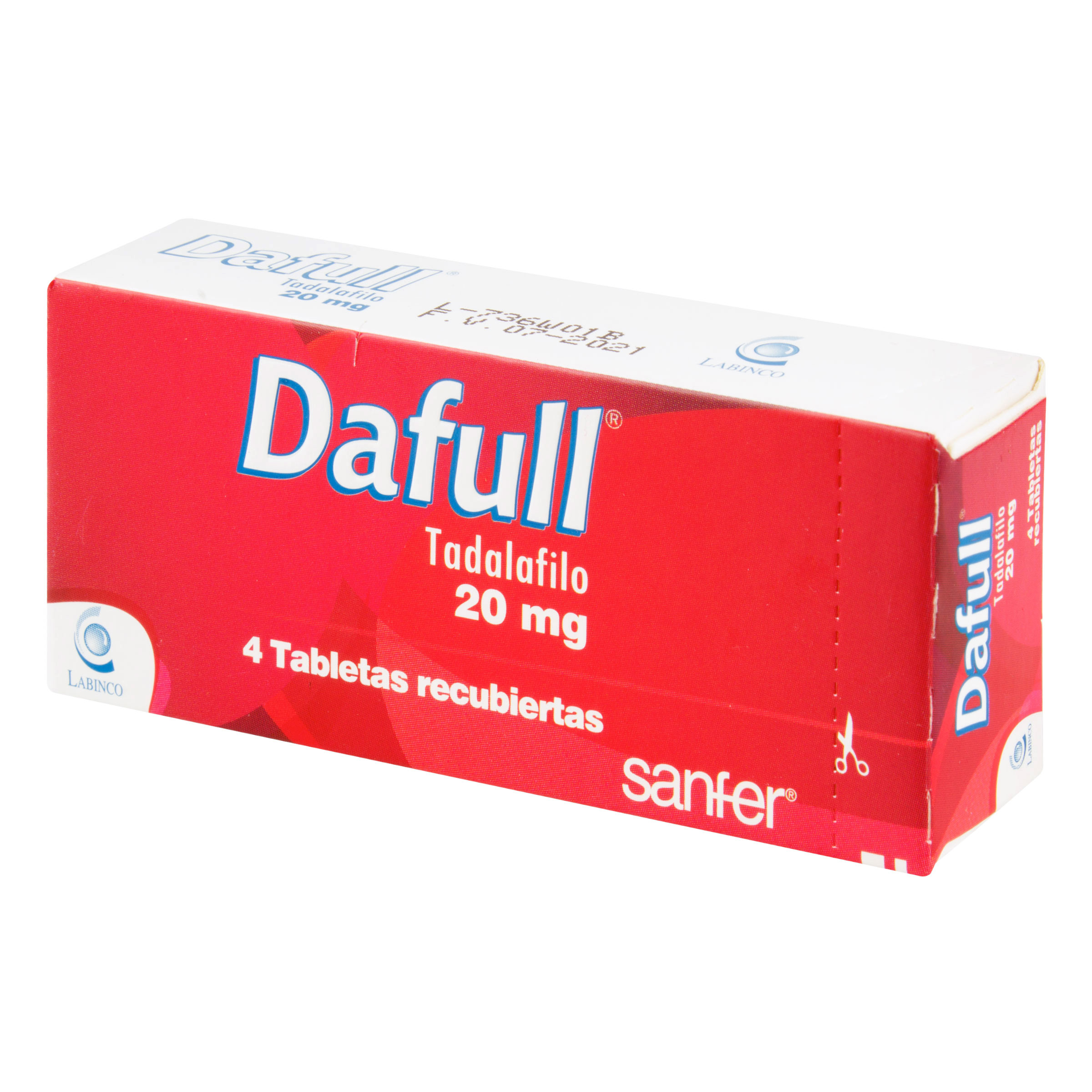 DAFULL (TADALAFILO) 20 MG 4 TABLETA