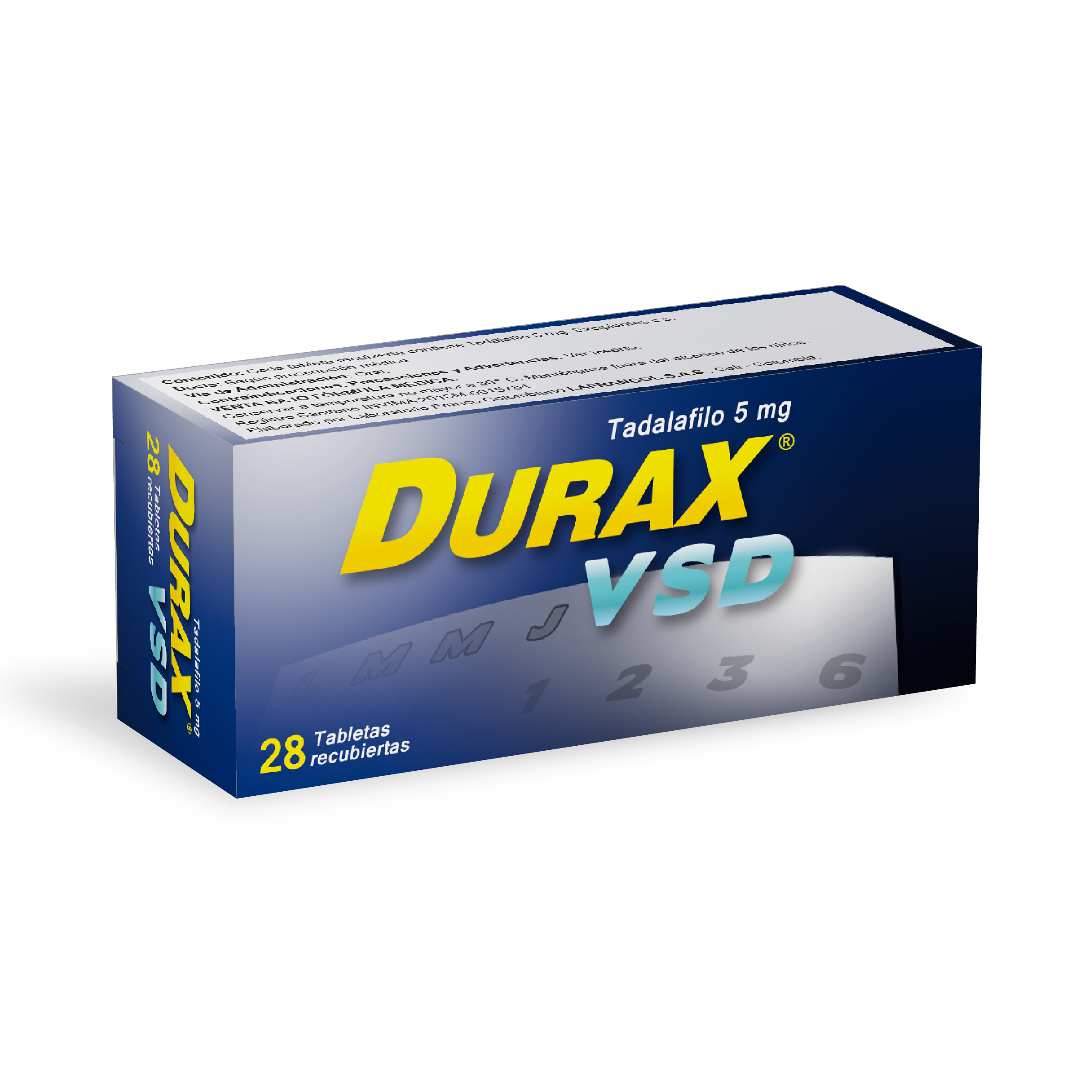 DURAX VSD 5 MG 28 TBS (A)(3%+)(PAE)