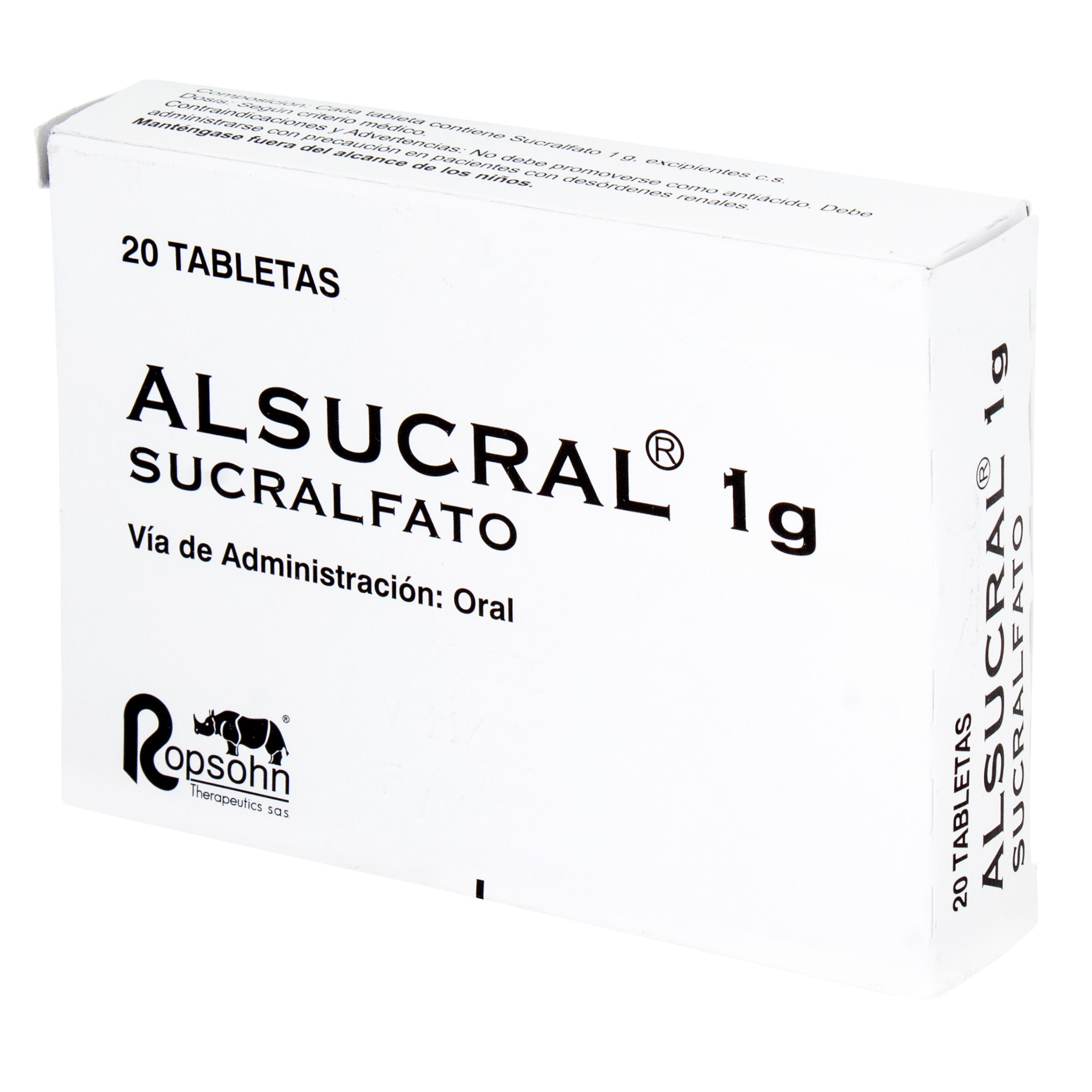 ALSUCRAL 1 GR 20 TABLETAS