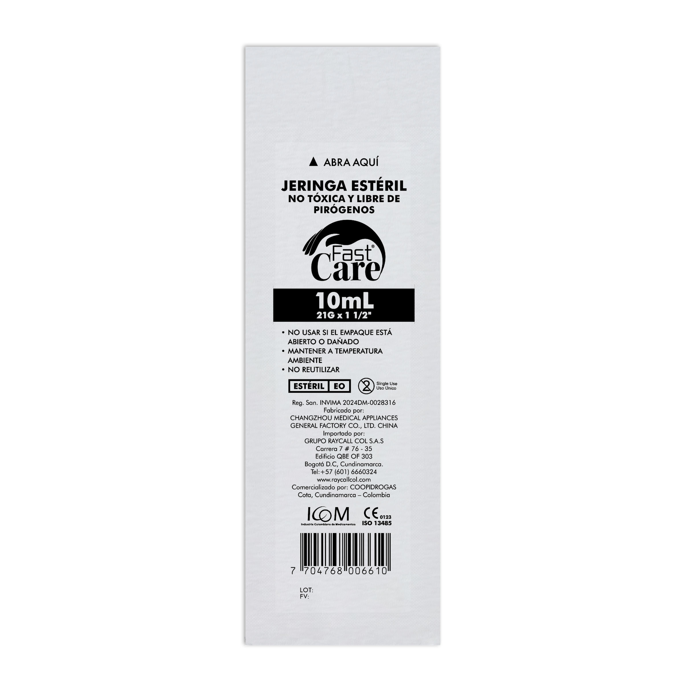 JERINGA 3P 10ML 21X1.1/2 FA UND ICOM