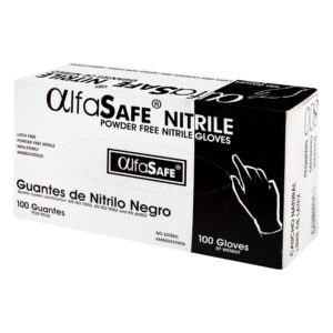 GUANTE NITRILO ALFA NEGRO T L 100 UND