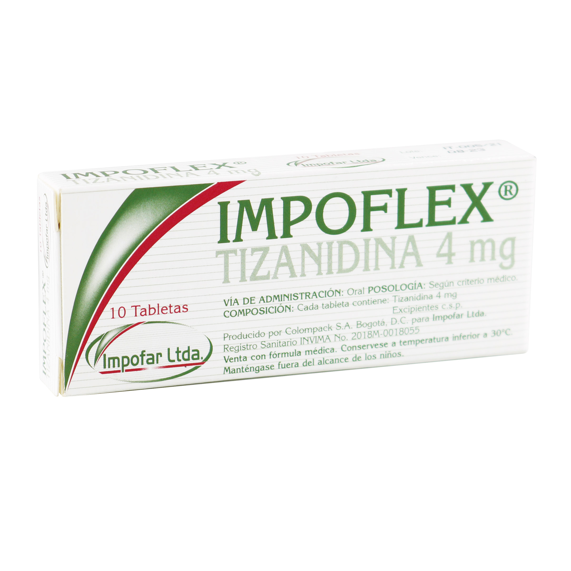IMPOFLEX (TIZANIDINA) 4 MG 10 TBS
