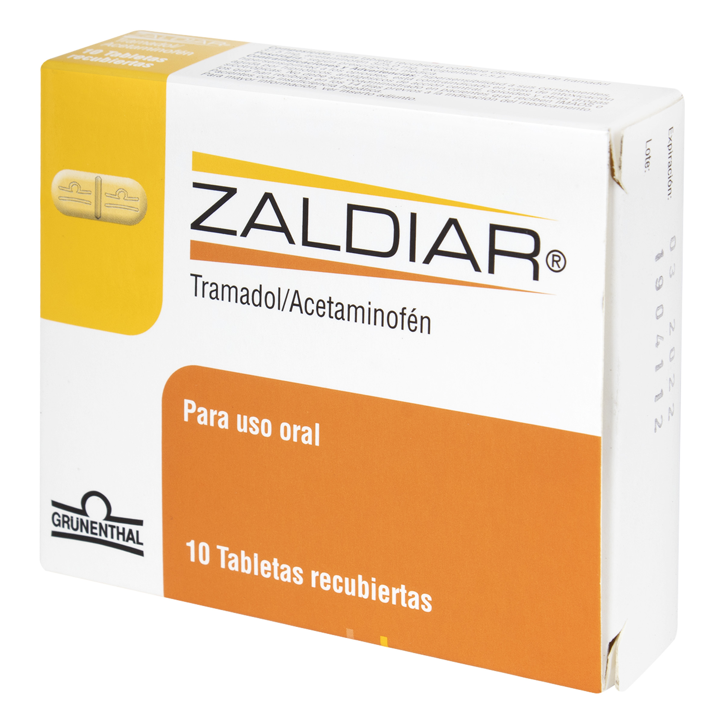 ZALDIAR 37.5/325 MG 10 TABLETAS(3%+)